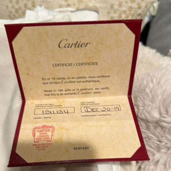 Cartier Gold Band with 3 Diamond Accents - Picture 3 of 5